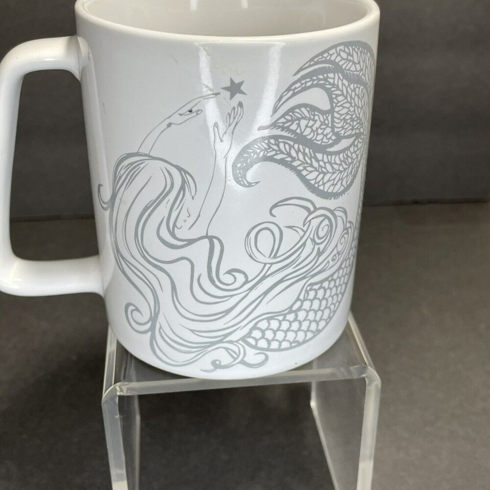 2020 Starbucks Ceramic White Siren Mermaid Print Mug - 11 oz - Picture 3 of 5